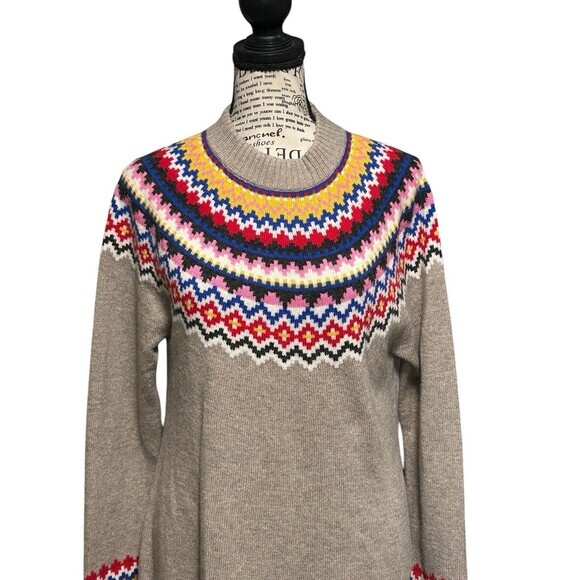 Boden Woman 12R Millie‎ Fair Isle Wool Blend Sweater dress preppy academic boho - Picture 7 of 10